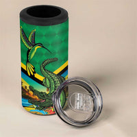 Jamica Hummingbird and Crocodiles Personalized 4 in 1 Can Cooler Tumbler