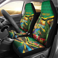 Jamica Hummingbird and Crocodiles Personalized Car Seat Cover