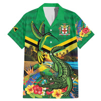 Jamica Hummingbird and Crocodiles Personalized Family Matching Mermaid Dress and Hawaiian Shirt