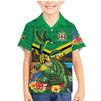 Jamica Hummingbird and Crocodiles Personalized Family Matching Mermaid Dress and Hawaiian Shirt