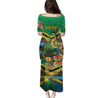 Jamica Hummingbird and Crocodiles Personalized Family Matching Puletasi and Hawaiian Shirt