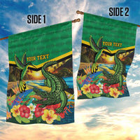 Jamica Hummingbird and Crocodiles Personalized Garden Flag