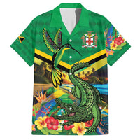 Jamica Hummingbird and Crocodiles Personalized Hawaiian Shirt