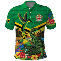 Jamica Hummingbird and Crocodiles Personalized Polo Shirt