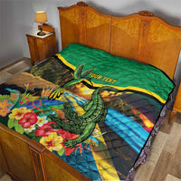 Jamica Hummingbird and Crocodiles Personalized Quilt