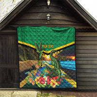 Jamica Hummingbird and Crocodiles Personalized Quilt