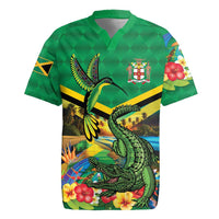 Jamica Hummingbird and Crocodiles Personalized Rugby Jersey