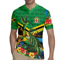 Jamica Hummingbird and Crocodiles Personalized Rugby Jersey