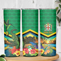 Jamica Hummingbird and Crocodiles Personalized Skinny Tumbler