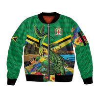 Jamica Hummingbird and Crocodiles Personalized Sleeve Zip Bomber Jacket