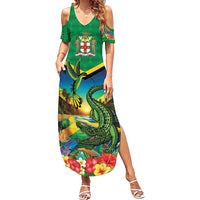 Jamica Hummingbird and Crocodiles Personalized Summer Maxi Dress