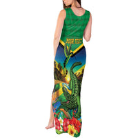 Jamica Hummingbird and Crocodiles Personalized Tank Maxi Dress