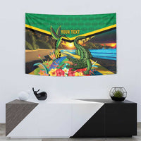 Jamica Hummingbird and Crocodiles Personalized Tapestry
