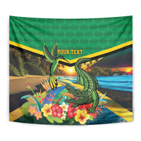 Jamica Hummingbird and Crocodiles Personalized Tapestry