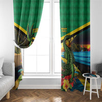 Jamica Hummingbird and Crocodiles Personalized Window Curtain