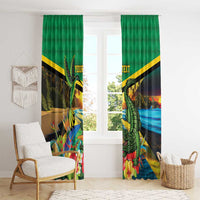 Jamica Hummingbird and Crocodiles Personalized Window Curtain