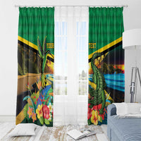 Jamica Hummingbird and Crocodiles Personalized Window Curtain