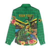 Jamica Hummingbird and Crocodiles Personalized Women Casual Shirt