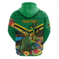 Jamica Hummingbird and Crocodiles Personalized Zip Hoodie