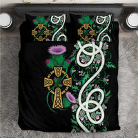 Scottish Celtic Cross Thistle Flowers Bedding Set