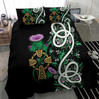 Scottish Celtic Cross Thistle Flowers Bedding Set