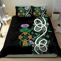 Scottish Celtic Cross Thistle Flowers Bedding Set