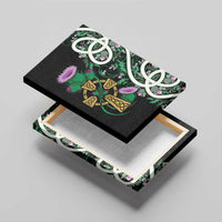 Scottish Celtic Cross Thistle Flowers Canvas Wall Art