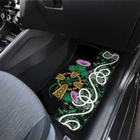 Scottish Celtic Cross Thistle Flowers Car Mats