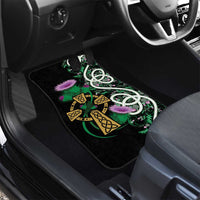Scottish Celtic Cross Thistle Flowers Car Mats
