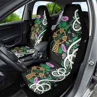Scottish Celtic Cross Thistle Flowers Car Seat Cover