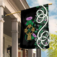 Scottish Celtic Cross Thistle Flowers Garden Flag