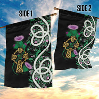 Scottish Celtic Cross Thistle Flowers Garden Flag