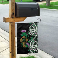 Scottish Celtic Cross Thistle Flowers Garden Flag