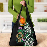 Scottish Celtic Cross Thistle Flowers Grocery Bag