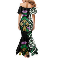 Scottish Celtic Cross Thistle Flowers Mermaid Dress