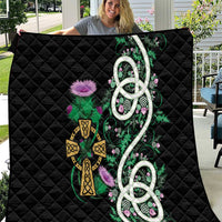 Scottish Celtic Cross Thistle Flowers Quilt