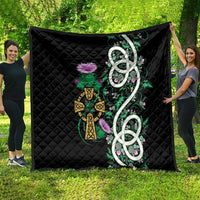 Scottish Celtic Cross Thistle Flowers Quilt