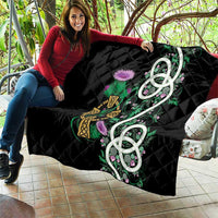 Scottish Celtic Cross Thistle Flowers Quilt