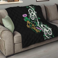 Scottish Celtic Cross Thistle Flowers Quilt