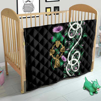 Scottish Celtic Cross Thistle Flowers Quilt