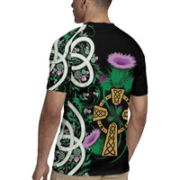 Scottish Celtic Cross Thistle Flowers Rugby Jersey