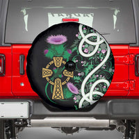 Scottish Celtic Cross Thistle Flowers Spare Tire Cover