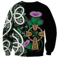 Scottish Celtic Cross Thistle Flowers Sweatshirt
