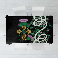 Scottish Celtic Cross Thistle Flowers Tablecloth