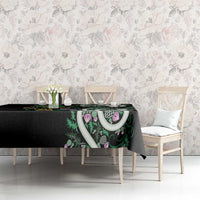 Scottish Celtic Cross Thistle Flowers Tablecloth