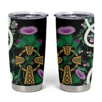 Scottish Celtic Cross Thistle Flowers Tumbler Cup
