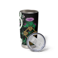 Scottish Celtic Cross Thistle Flowers Tumbler Cup