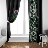 Scottish Celtic Cross Thistle Flowers Window Curtain