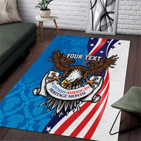 Scottish-American Heritage Month Personalized Area Rug Highland Cow and USA-eagle