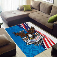 Scottish-American Heritage Month Personalized Area Rug Highland Cow and USA-eagle